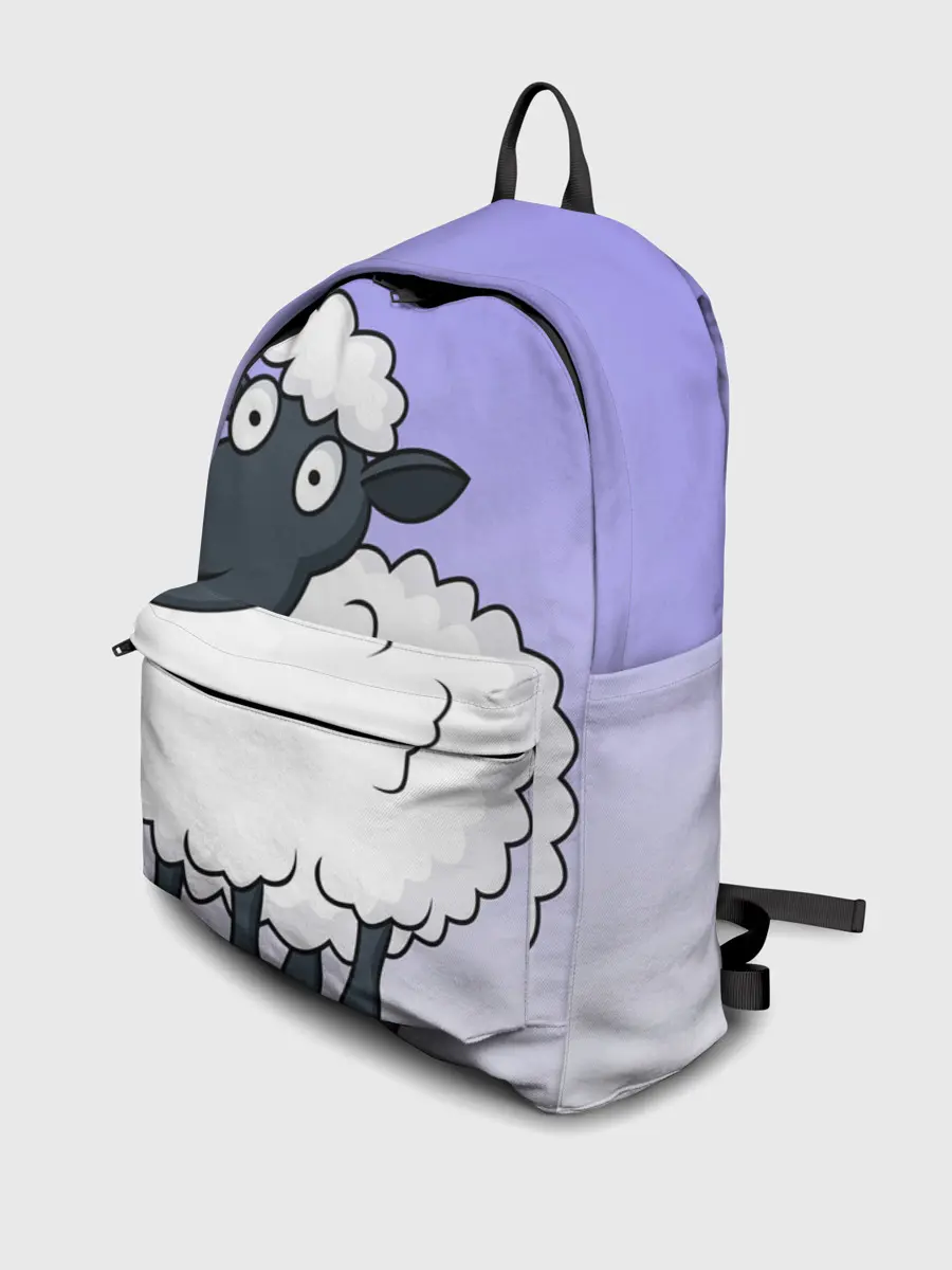 Рюкзак джинсовый / Нарисованный милый барашек