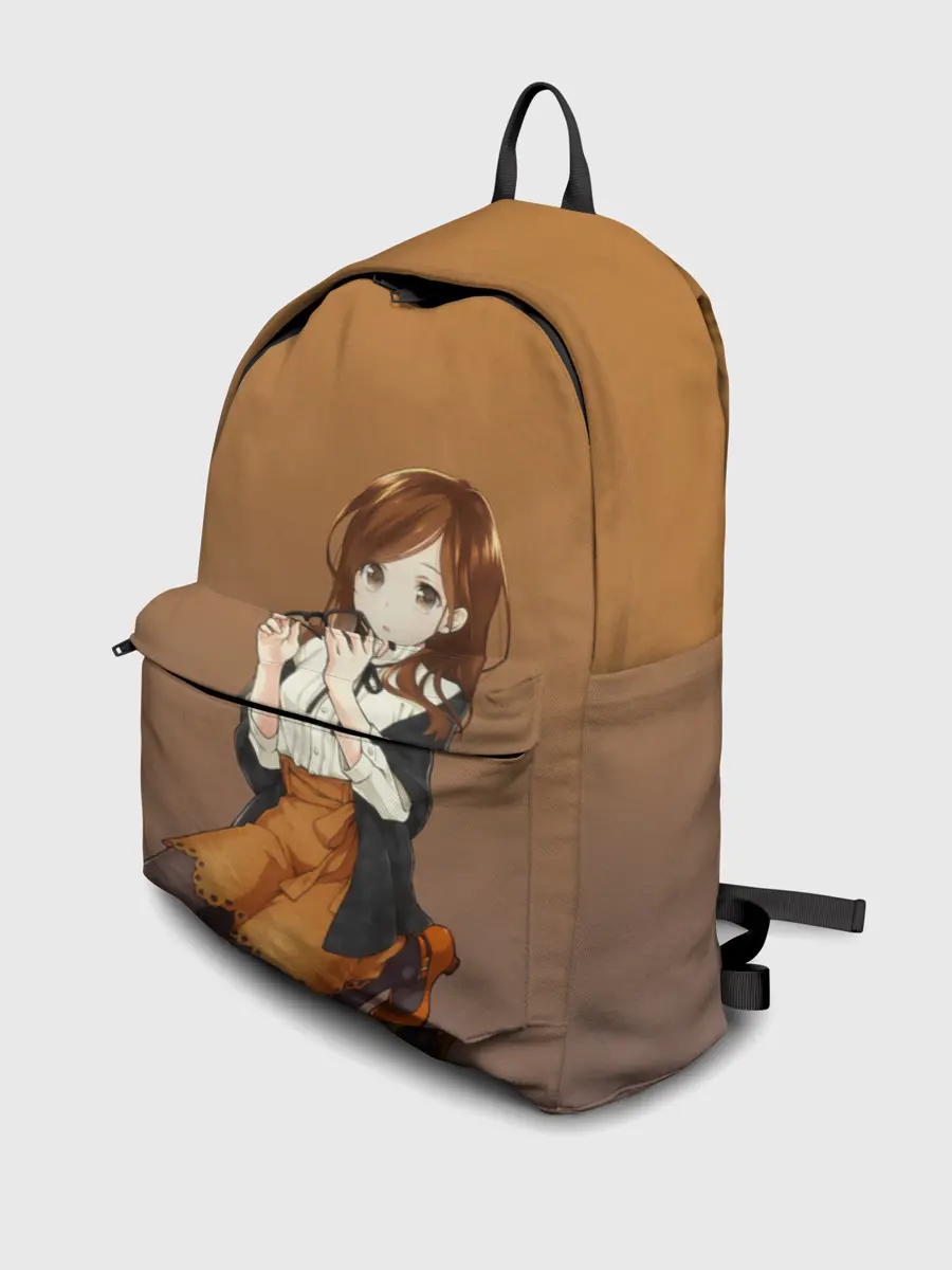 Рюкзак джинсовый / анимешная девочка очки офис