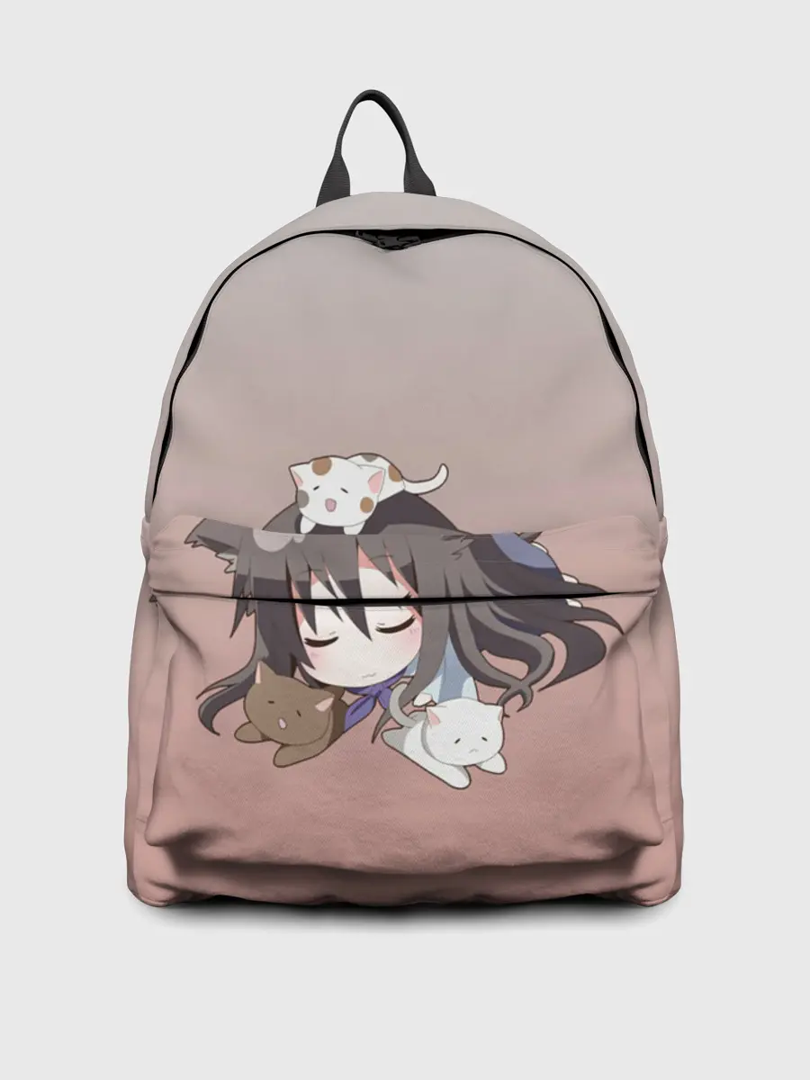 Рюкзак джинсовый / малышка спит ушки котики