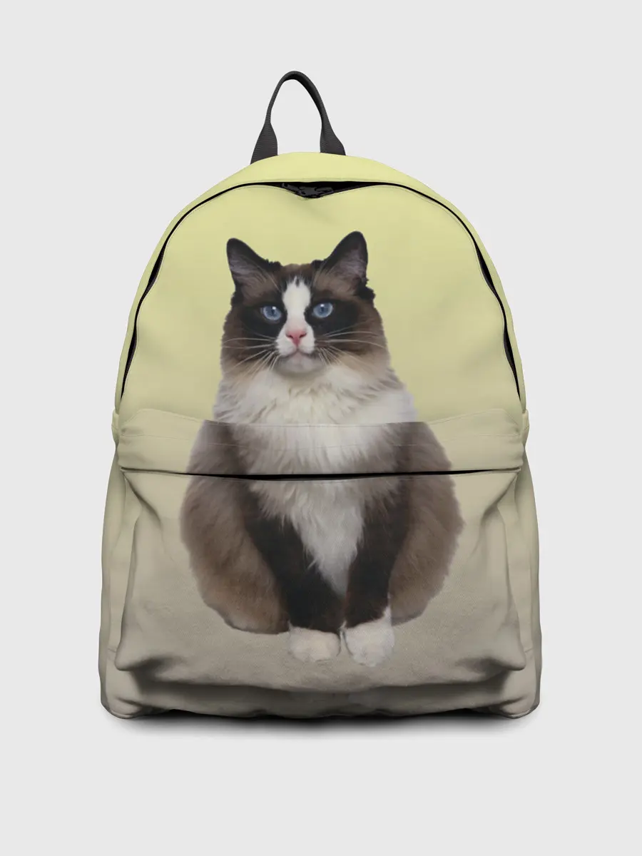 Рюкзак джинсовый / персидская пушистая кошка