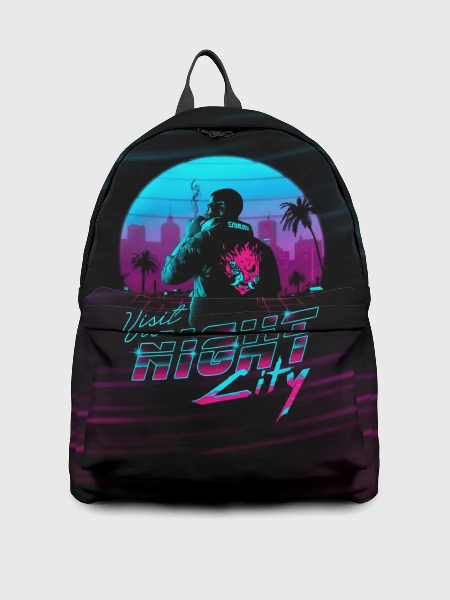 Рюкзак джинсовый / Cyberpunk 2077 NIGHT CITY