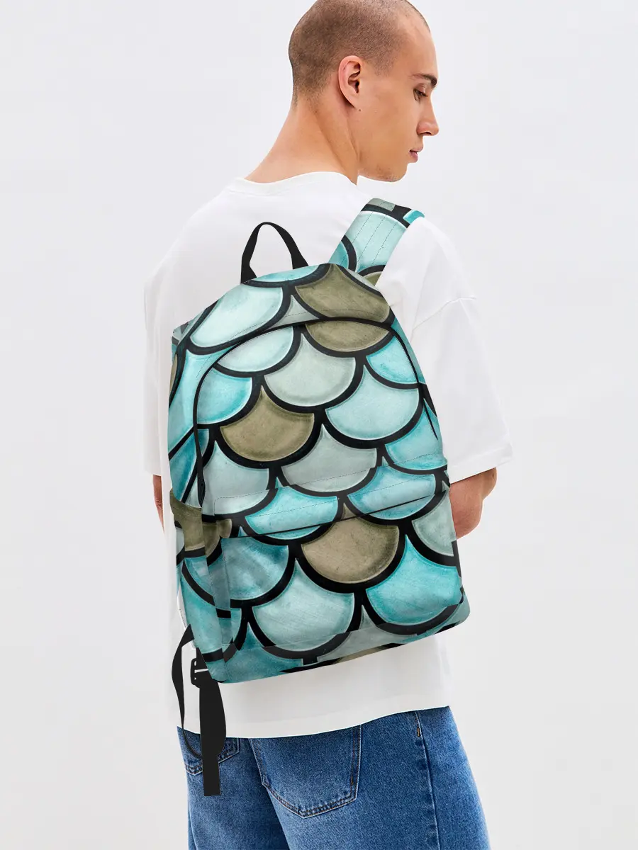 Рюкзак джинсовый / Кожа дракона