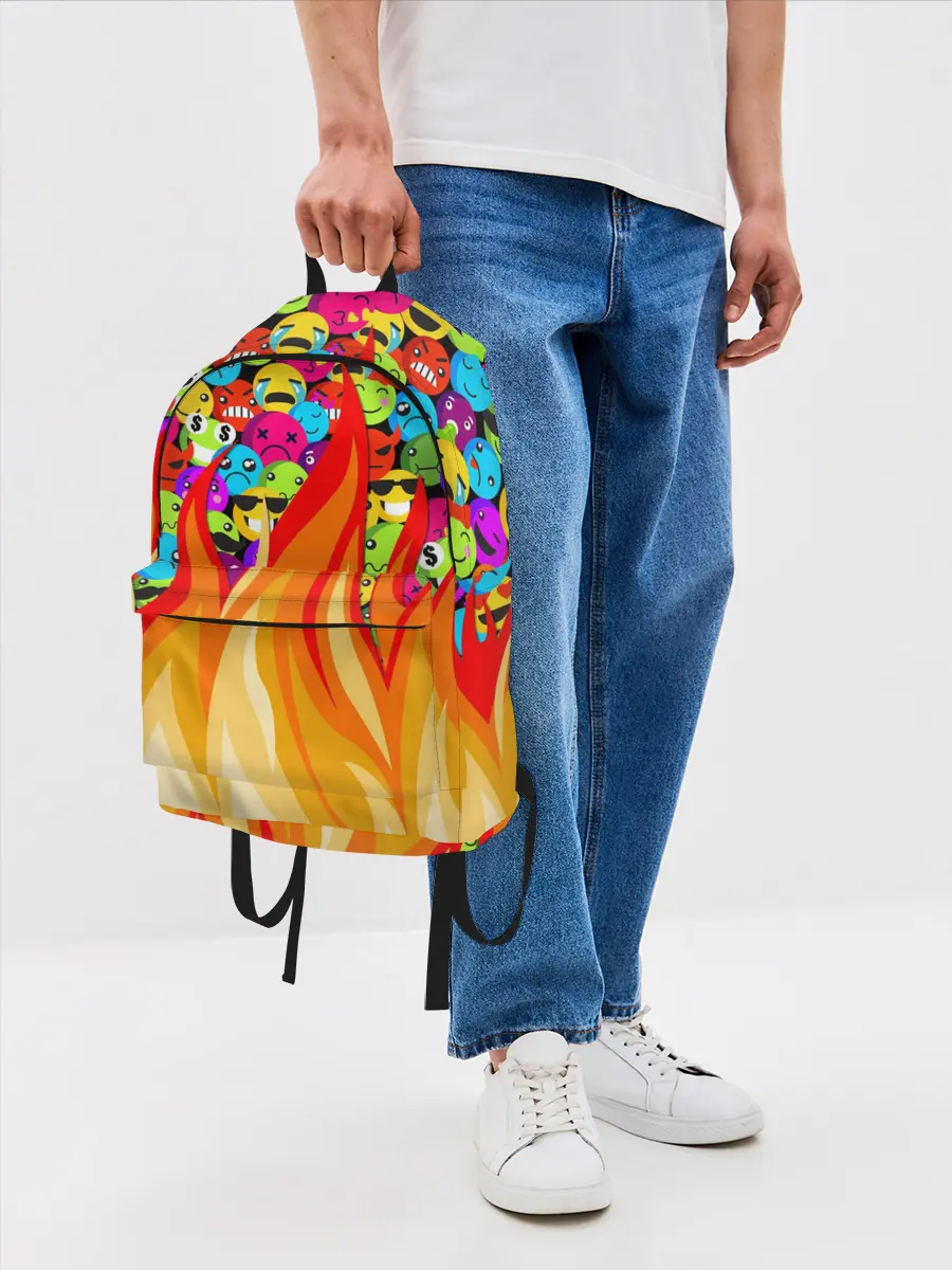 Рюкзак джинсовый / SLAVA MARLOW - Смайлики