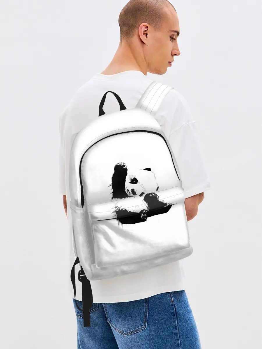 Рюкзак джинсовый / Панда минимализм