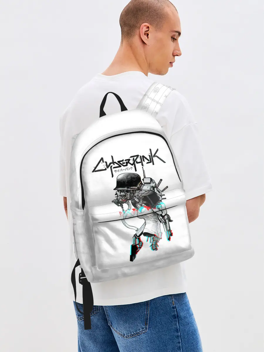 Рюкзак джинсовый / Cyberpunk 2077 КиберСкелет