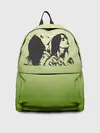 Рюкзак джинсовый / Билли Айлиш на зеленом фоне