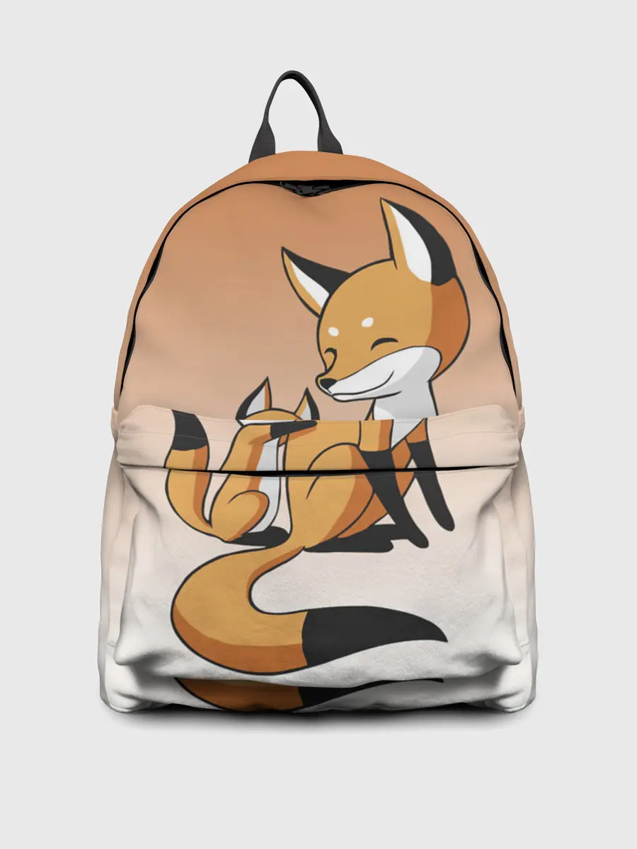 Рюкзак джинсовый / лис и лисенок