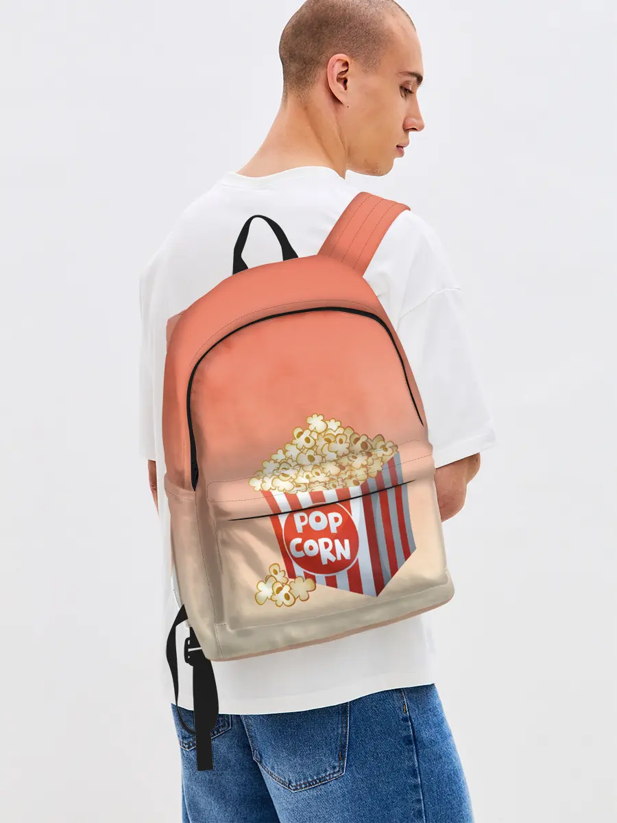 Рюкзак джинсовый / попкорн рисунок