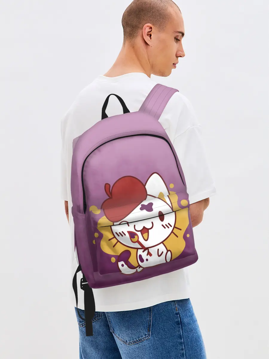 Рюкзак джинсовый / кот художник творец