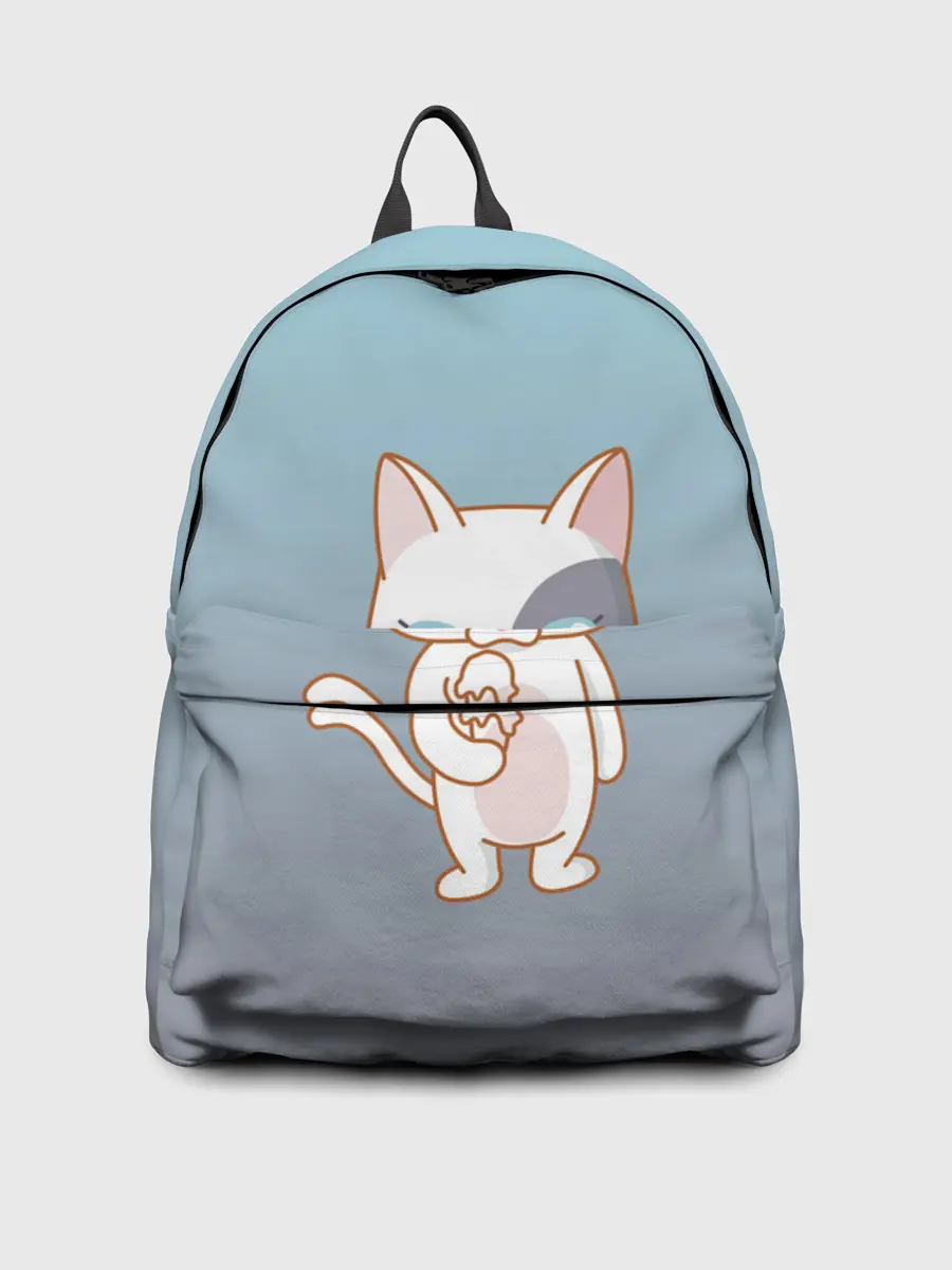 Рюкзак джинсовый / кот с мороженкой