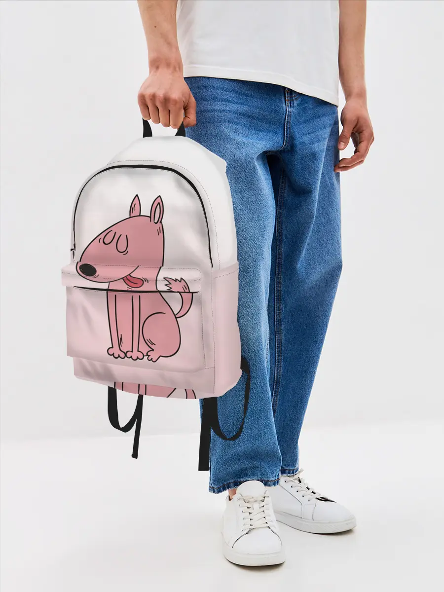 Рюкзак джинсовый / мультяшный мопс