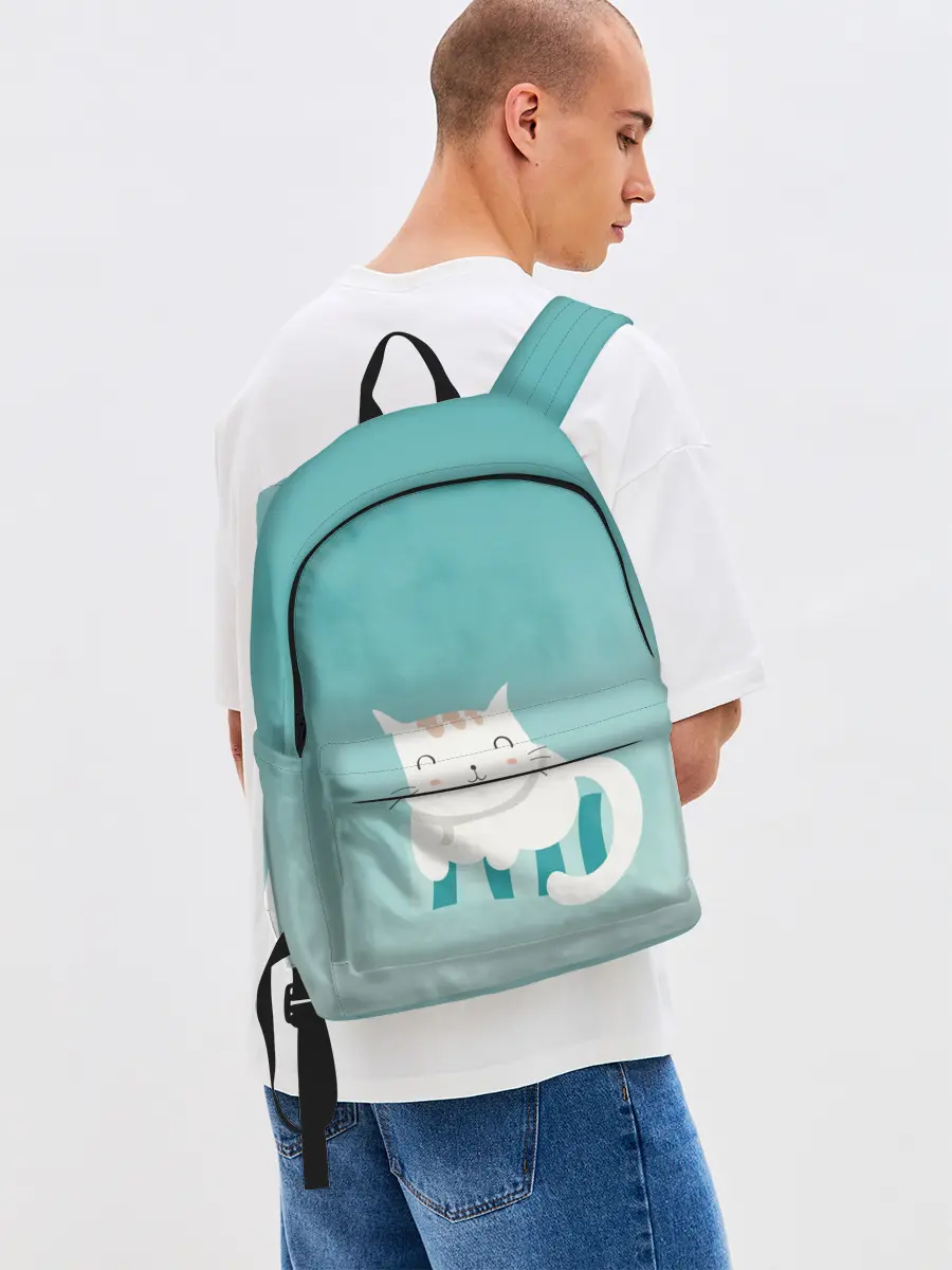 Рюкзак джинсовый / котик на подстилке