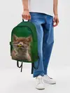 Рюкзак джинсовый / Лисенок нюхает цветок