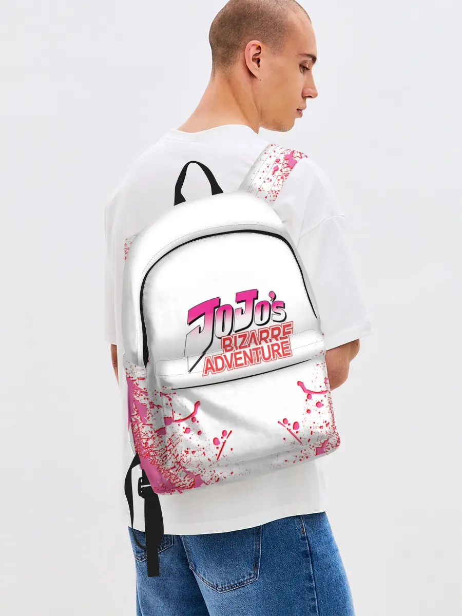 Рюкзак джинсовый / Лого джоджо розовые брызги