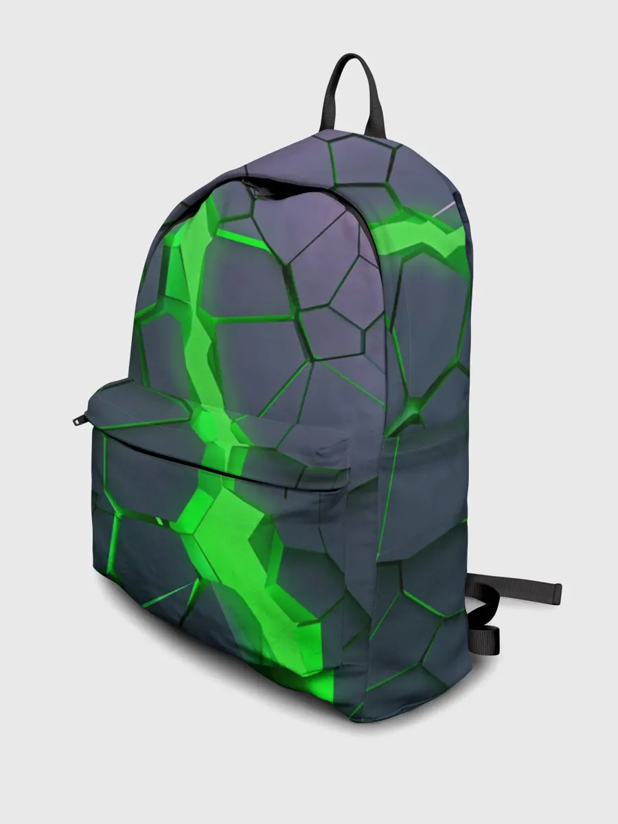 Рюкзак джинсовый / ЗЕЛЕНЫЙ РАЗЛОМ | 3Д РАЗЛОМ