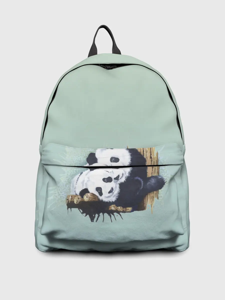 Рюкзак джинсовый / акварельные панды