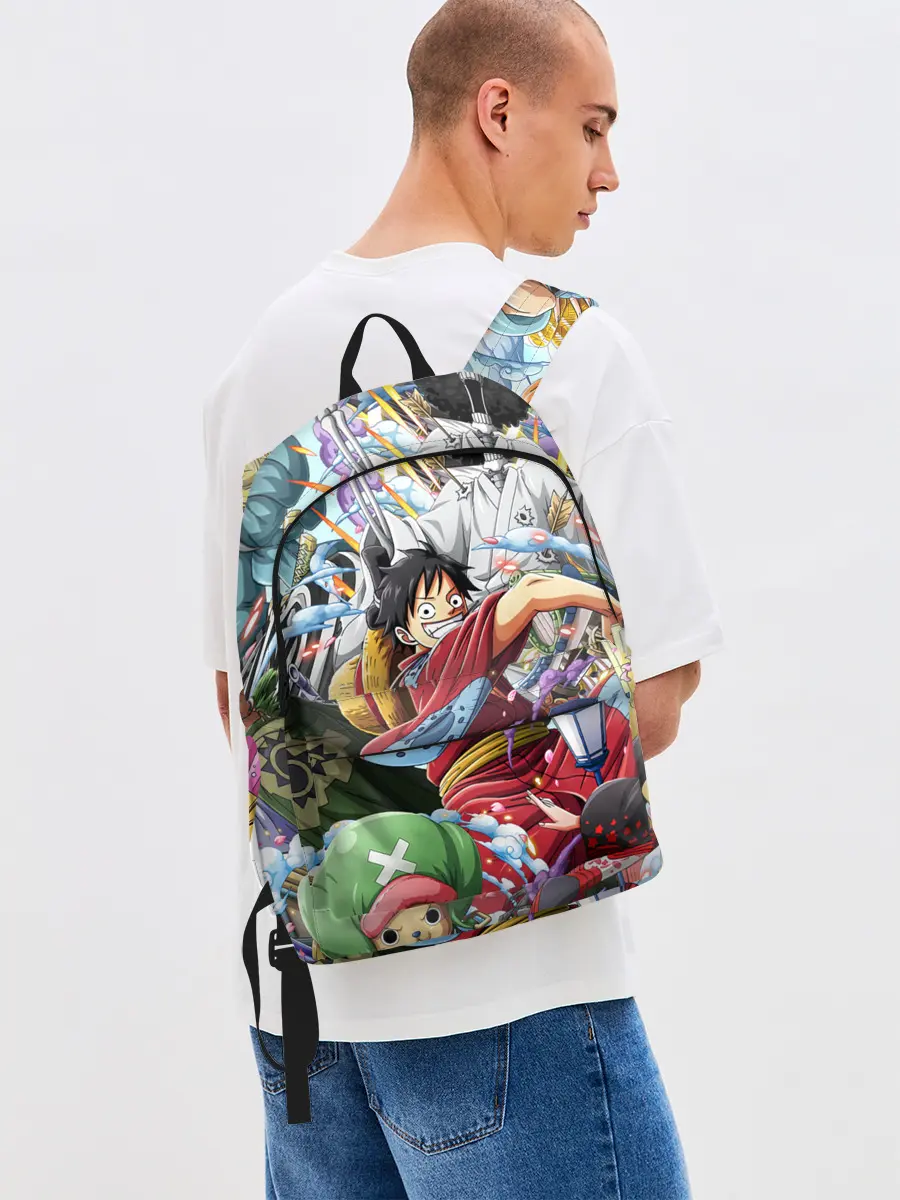 Рюкзак джинсовый / One Piece стикербомбинг
