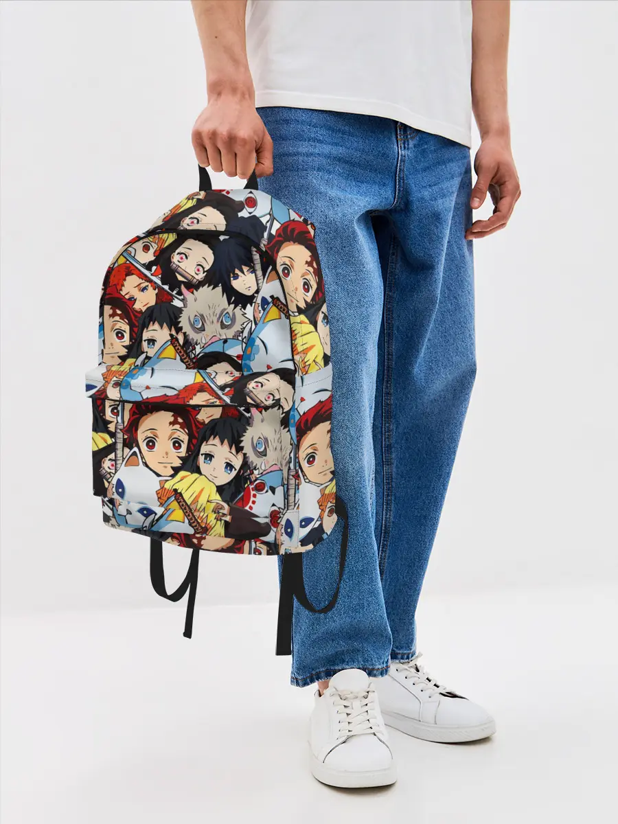 Рюкзак джинсовый / КЛИНОК, РАССЕКАЮЩИЙ ДЕМОНОВ