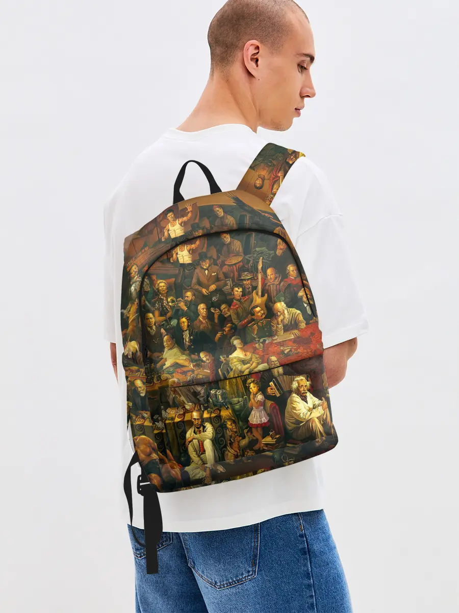 Рюкзак джинсовый / 100 ЗНАМЕНИТЫХ ЛЮДЕЙ КАРТИНА