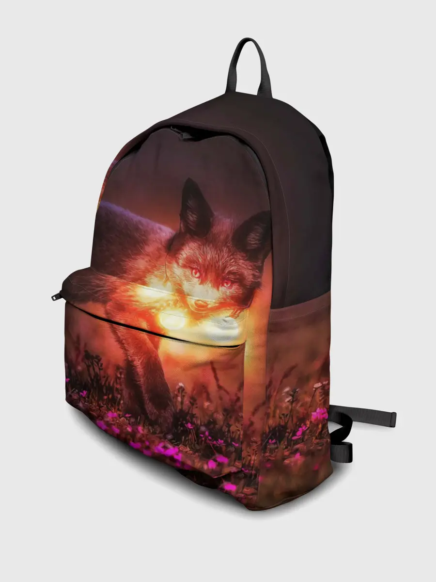 Рюкзак джинсовый / Лисица с фонариками