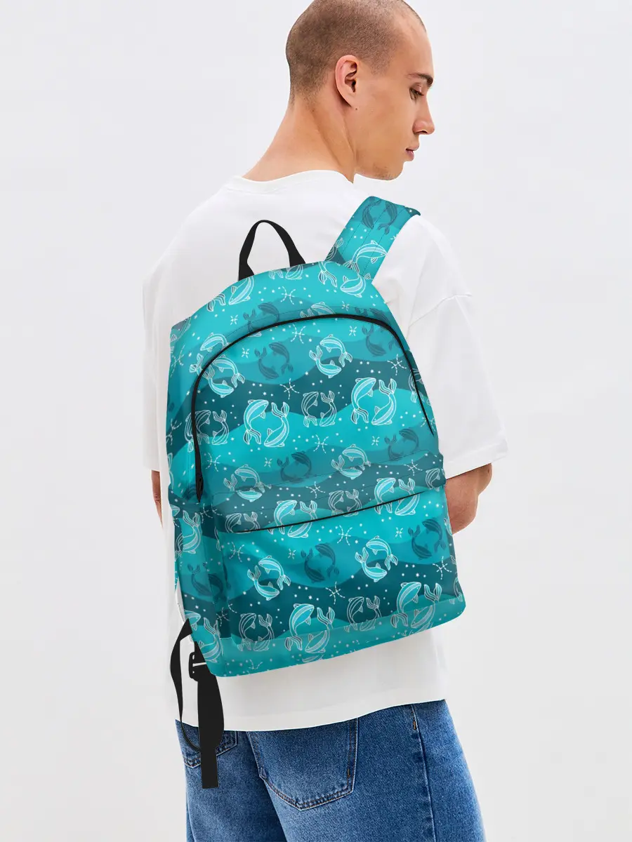 Рюкзак джинсовый / Рыбы