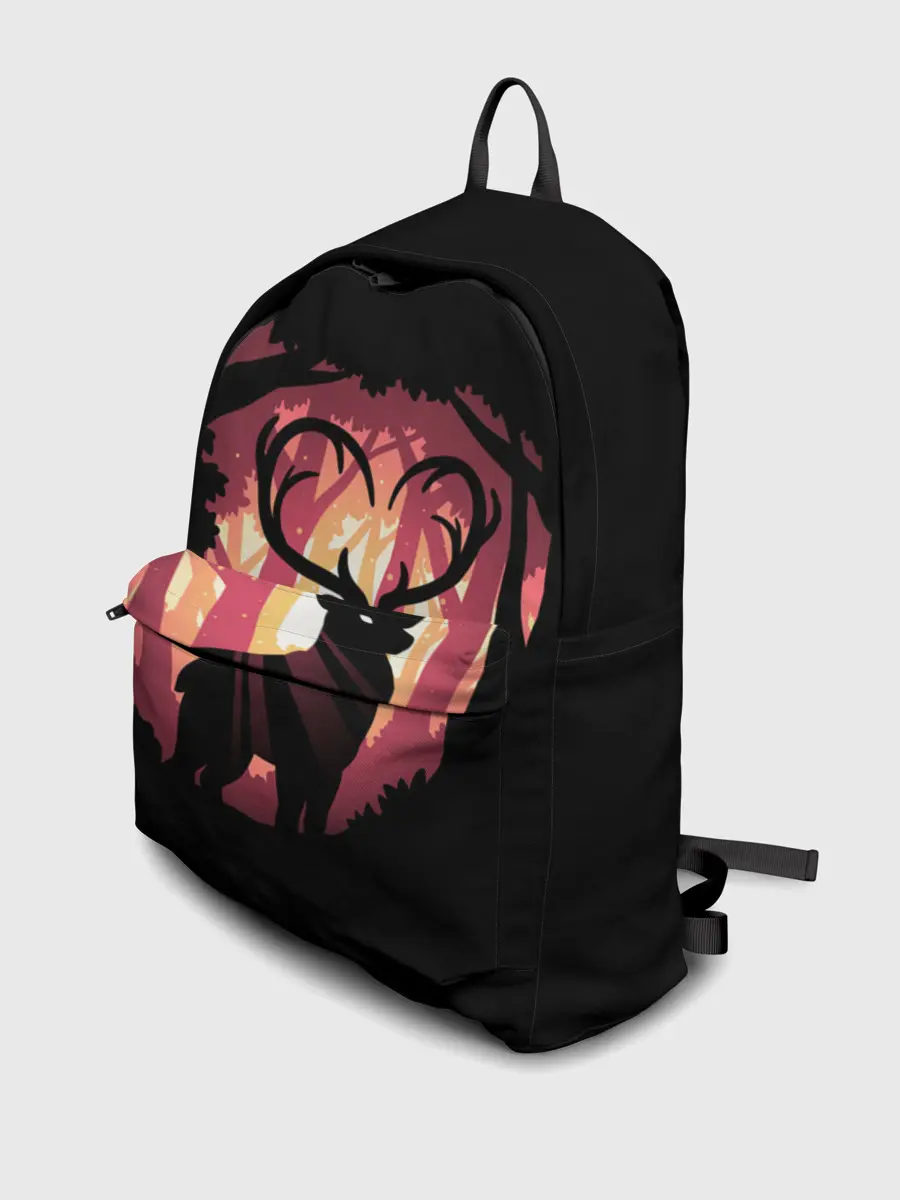 Рюкзак джинсовый / Олень в лесу