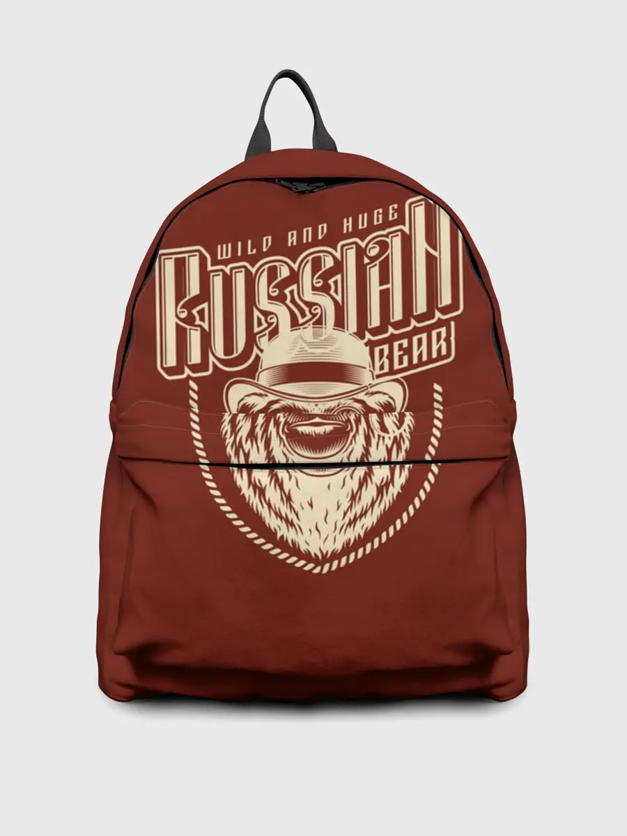 Рюкзак джинсовый / Русский медведь в шляпе