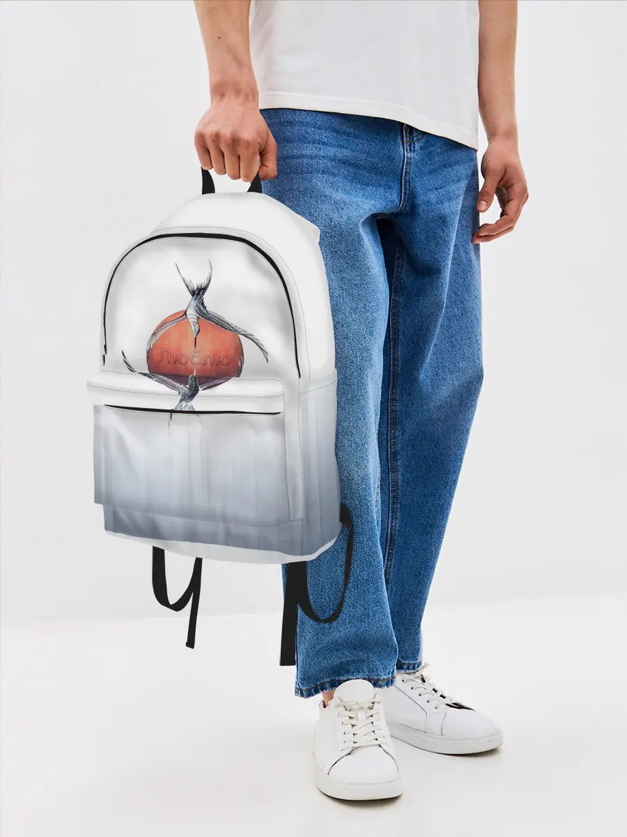 Рюкзак джинсовый / Птичья любовь