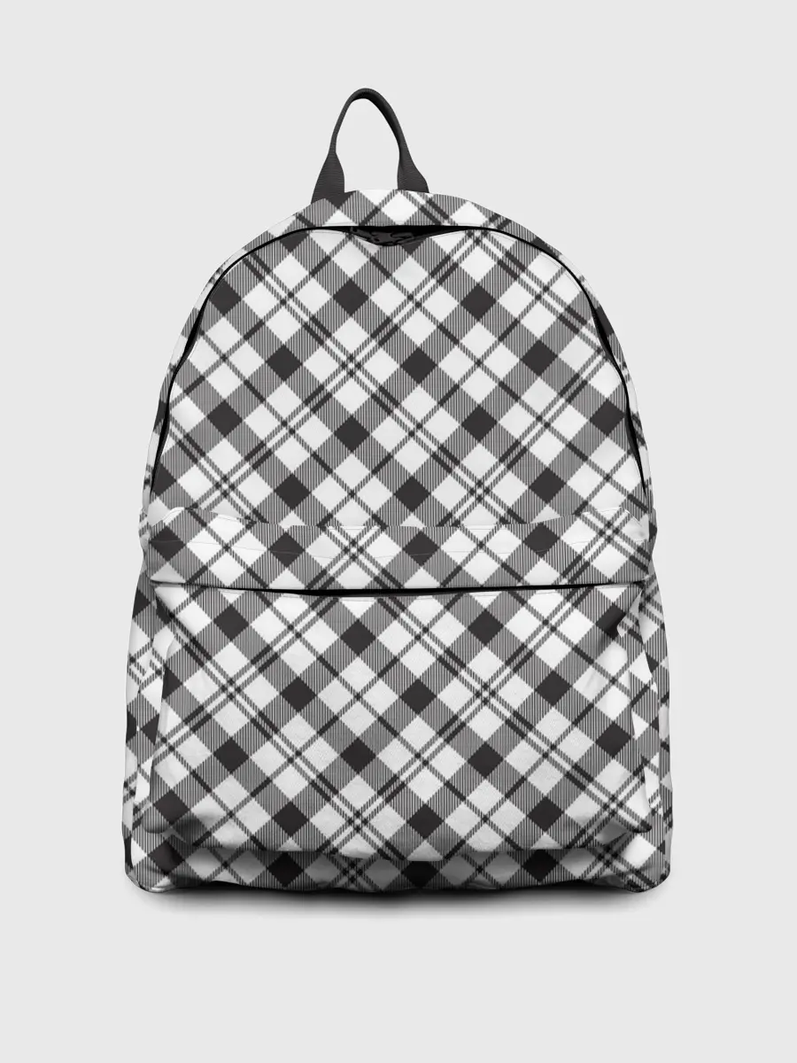 Рюкзак джинсовый / Ч/б текстура в клетку