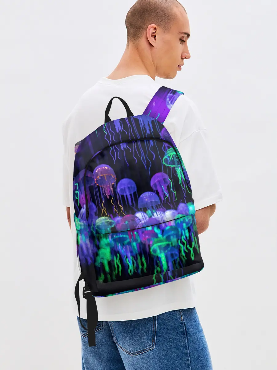 Рюкзак джинсовый / Неоновые медузы