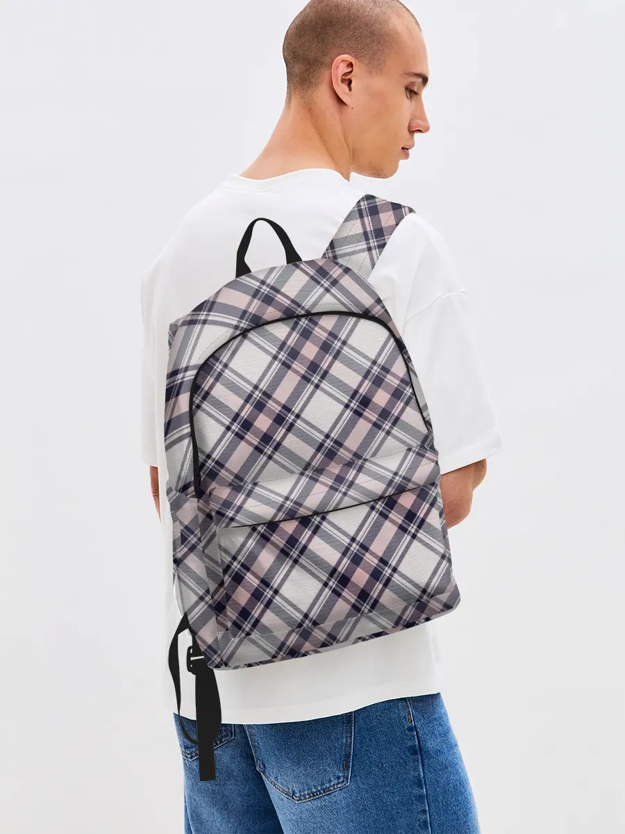 Рюкзак джинсовый / Текстура в клетку