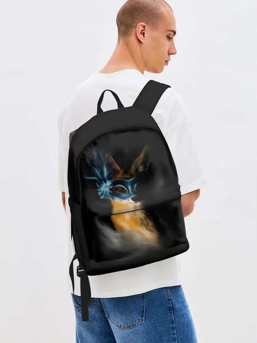 Рюкзак джинсовый / Лиса в маске