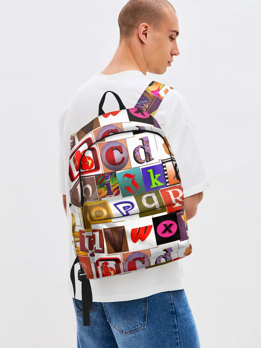 Рюкзак джинсовый / Английские буквы # 2