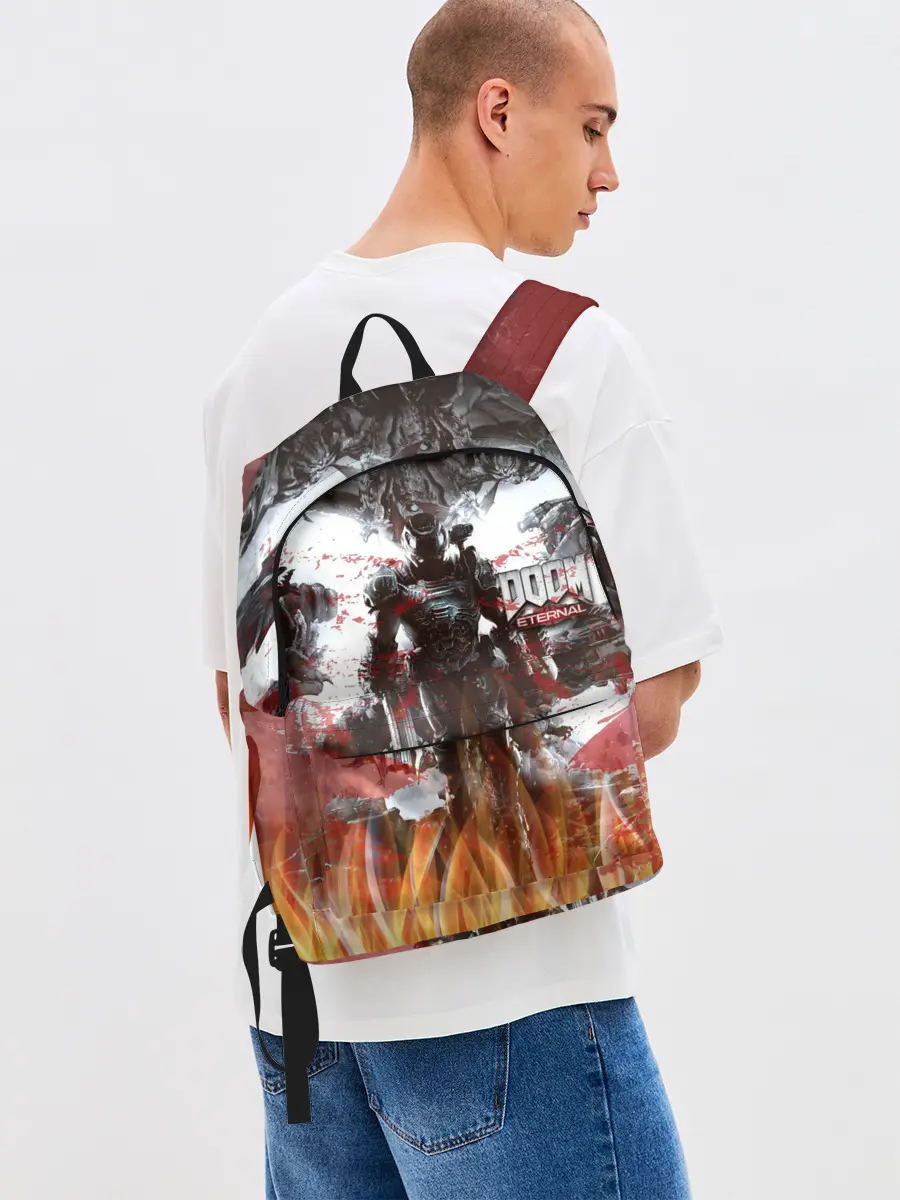 Рюкзак джинсовый / Doom Ethernal Ancient Gods