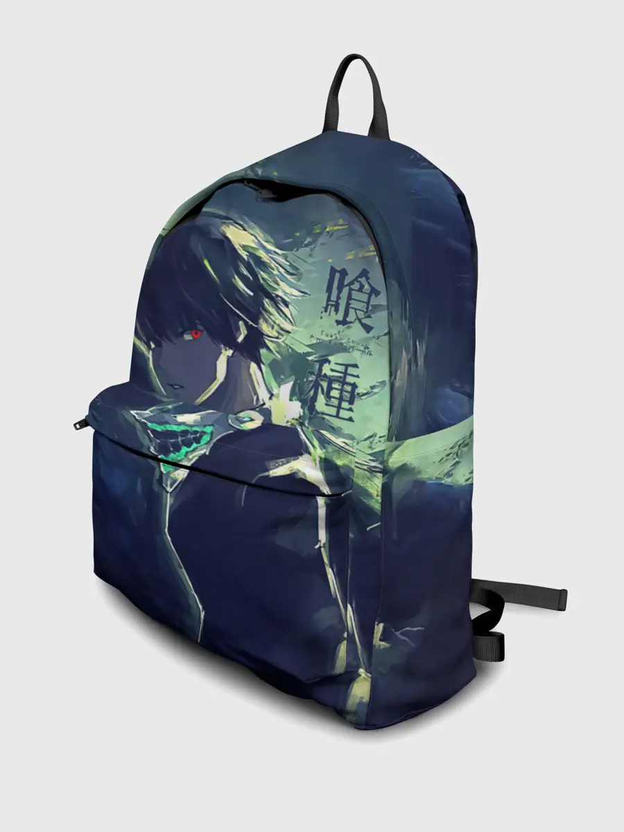 Рюкзак джинсовый / Зеленая маска Канеки Кен