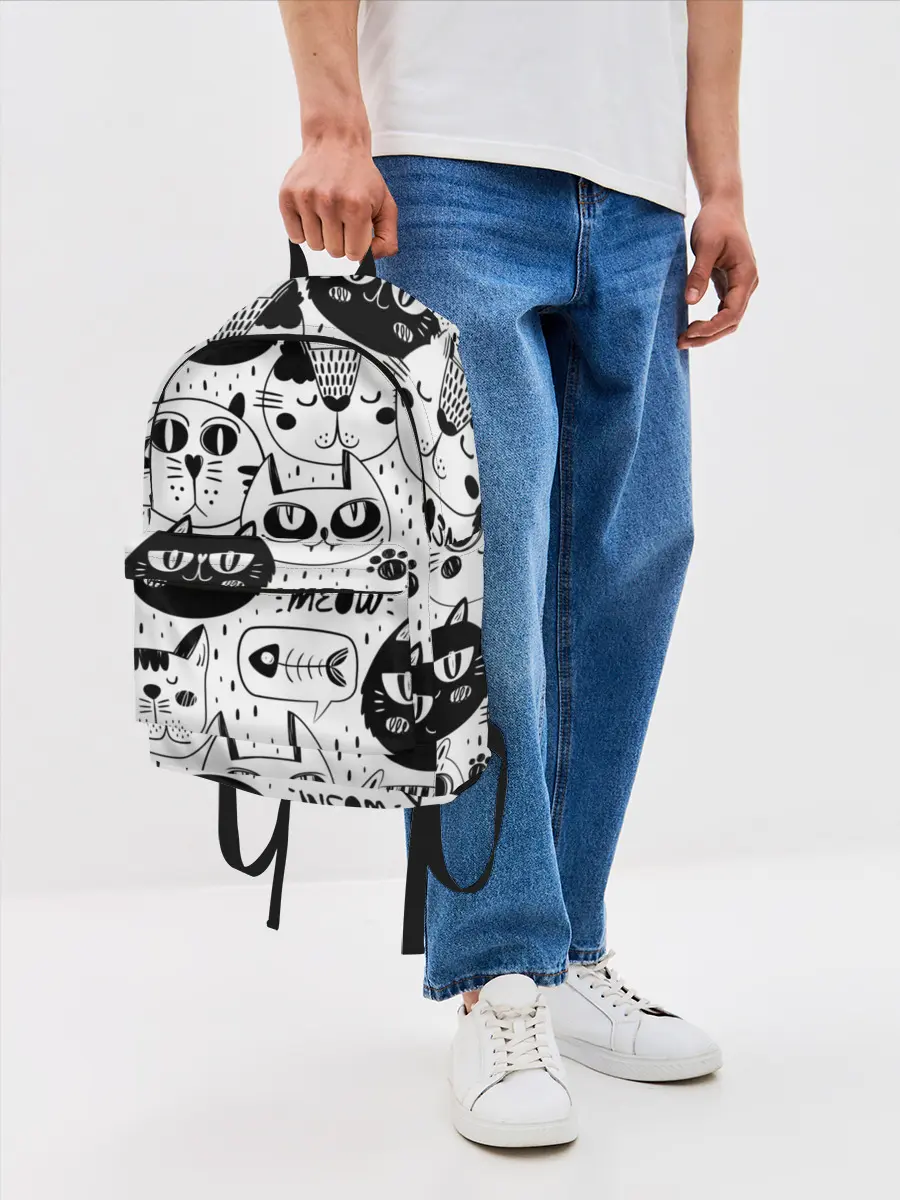 Рюкзак джинсовый / Кошки
