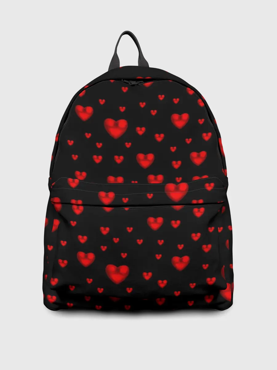 Рюкзак джинсовый / Красные сердца