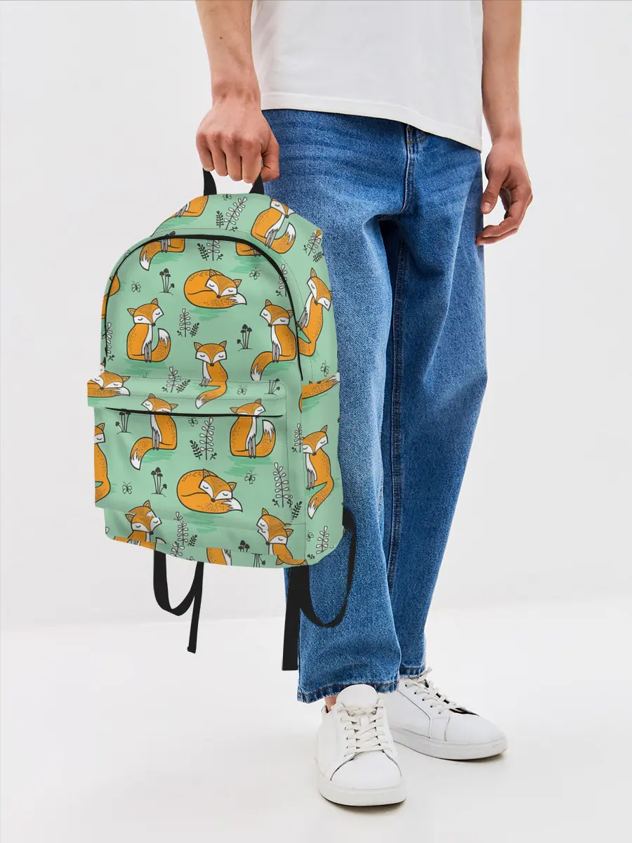 Рюкзак джинсовый / Лиса с Грибами