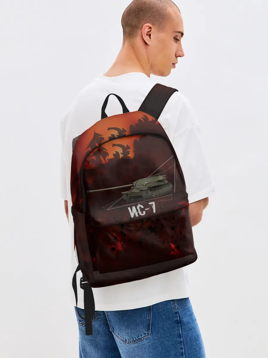 Рюкзак джинсовый / Танк ИС-7 | Tanks | Огонь