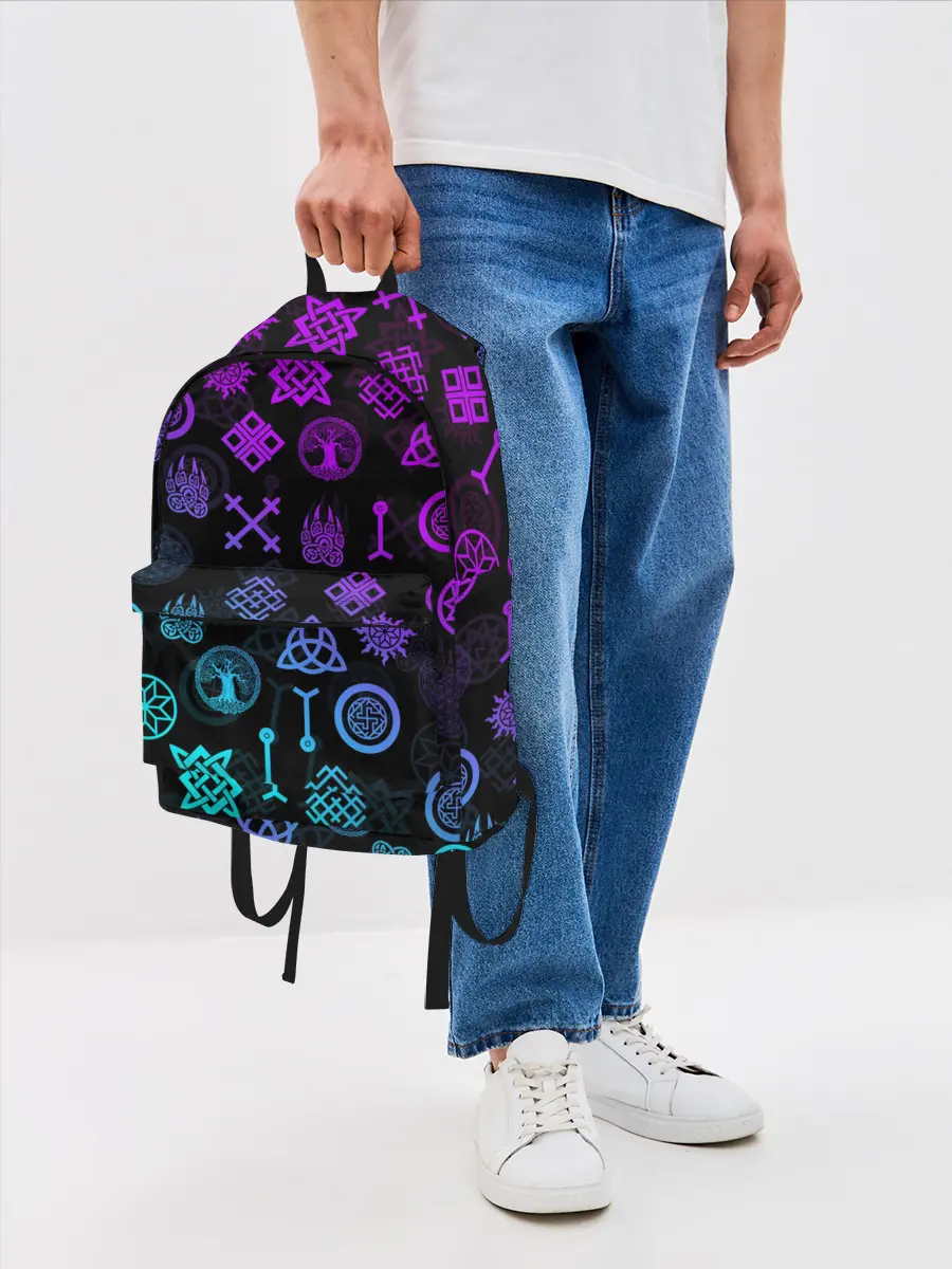 Рюкзак джинсовый / СЛАВЯНСКИЕ РУНЫ | ПАТТЕРН