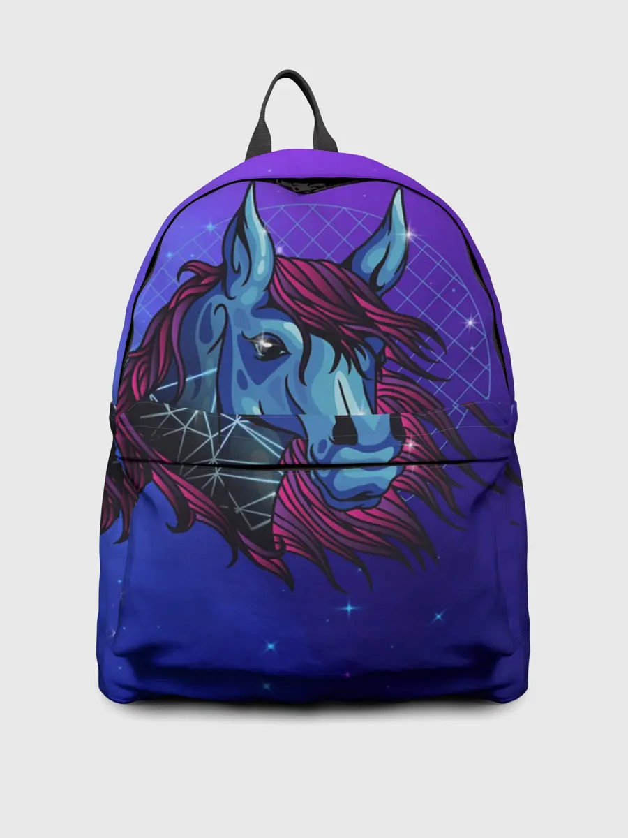 Рюкзак джинсовый / Retrowave Neon Horse