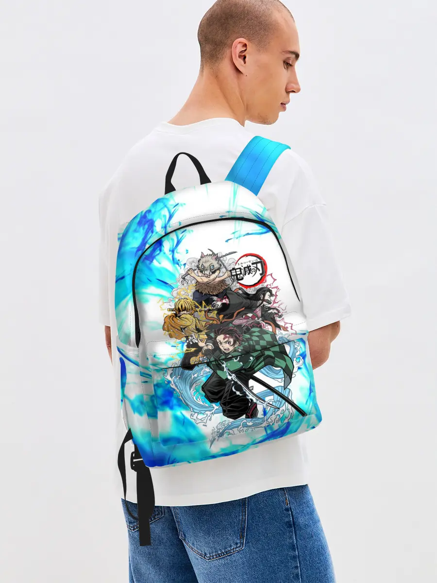 Рюкзак джинсовый / КЛИНОК РАССЕКАЮЩИЙ ДЕМОНОВ