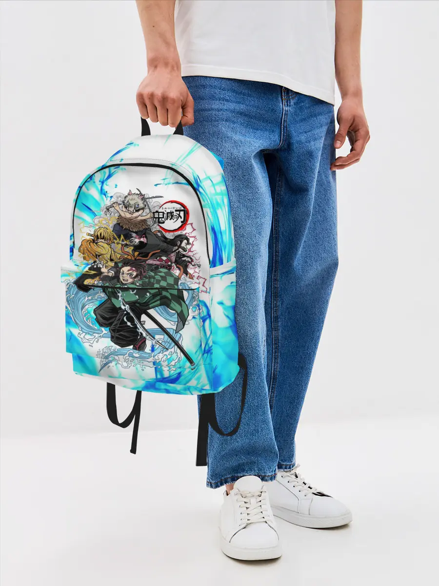 Рюкзак джинсовый / КЛИНОК РАССЕКАЮЩИЙ ДЕМОНОВ