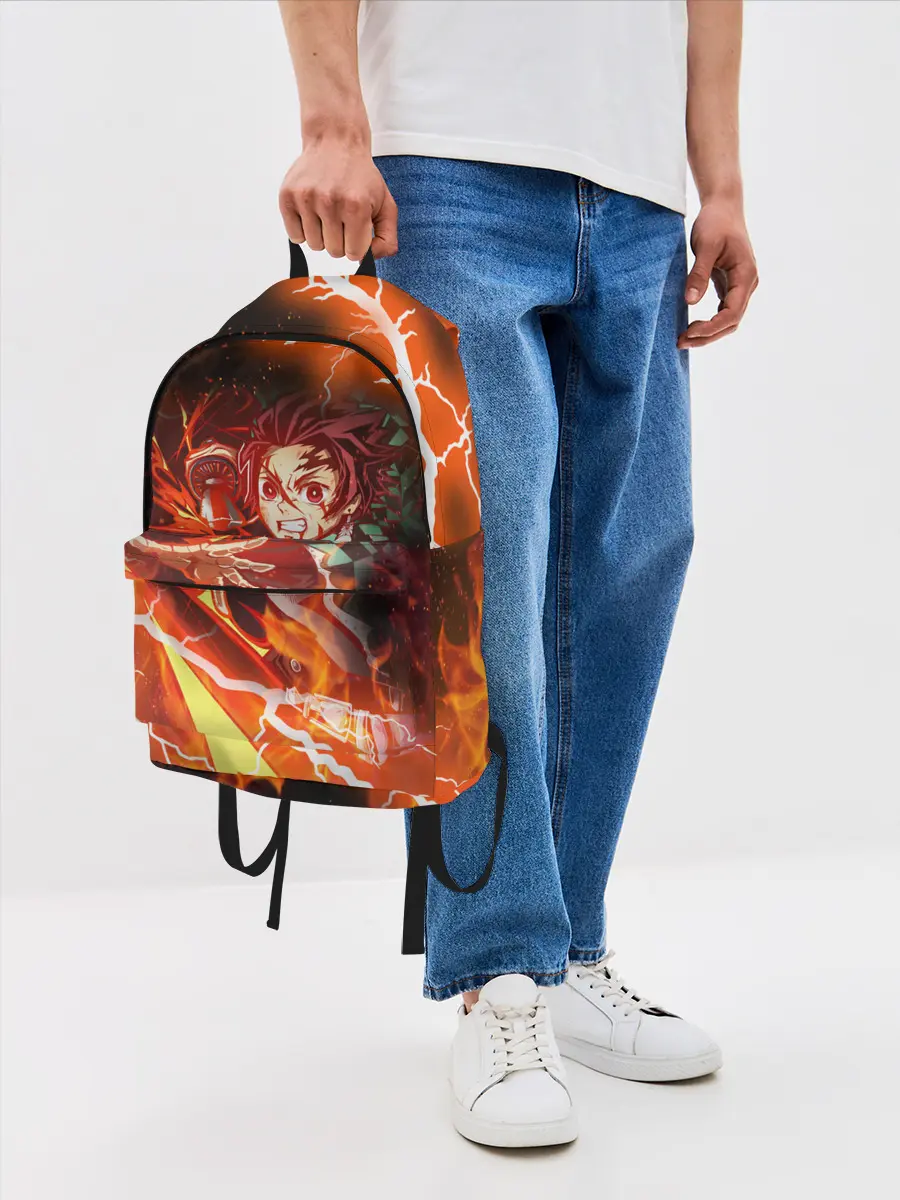 Рюкзак джинсовый / КЛИНОК РАССЕКАЮЩИЙ ДЕМОНОВ