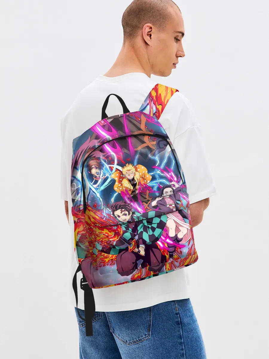 Рюкзак джинсовый / КЛИНОК РАССЕКАЮЩИЙ ДЕМОНОВ