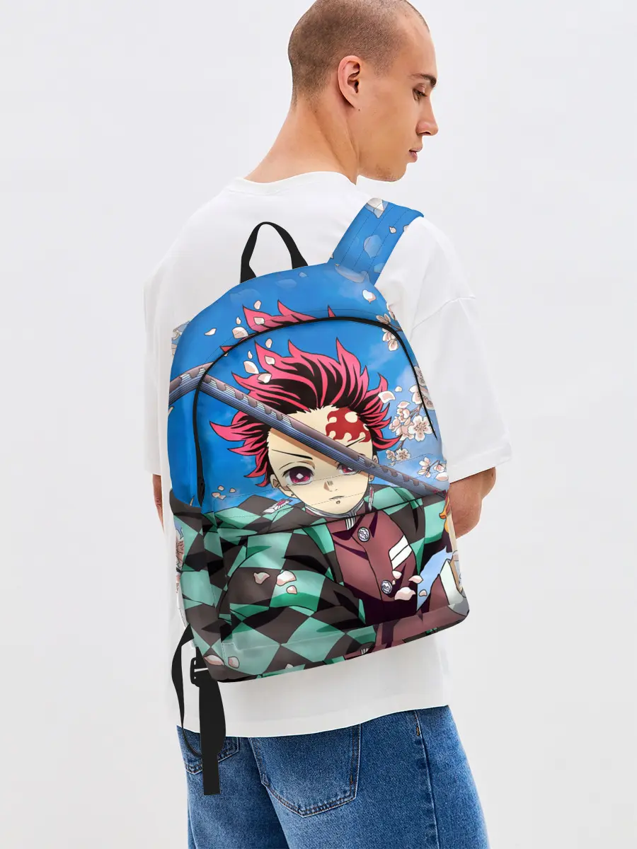 Рюкзак джинсовый / КЛИНОК РАССЕКАЮЩИЙ ДЕМОНОВ