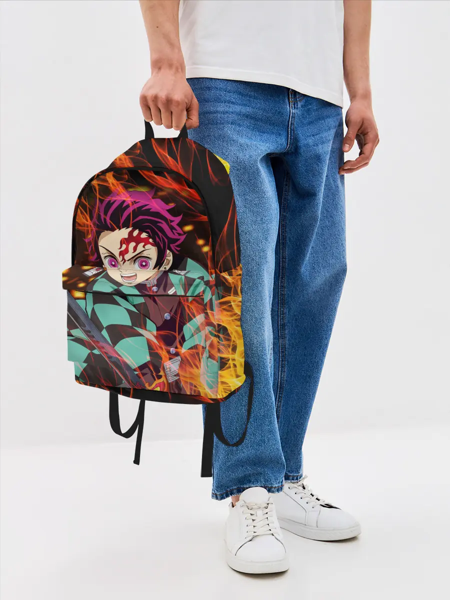 Рюкзак джинсовый / КЛИНОК РАССЕКАЮЩИЙ ДЕМОНОВ