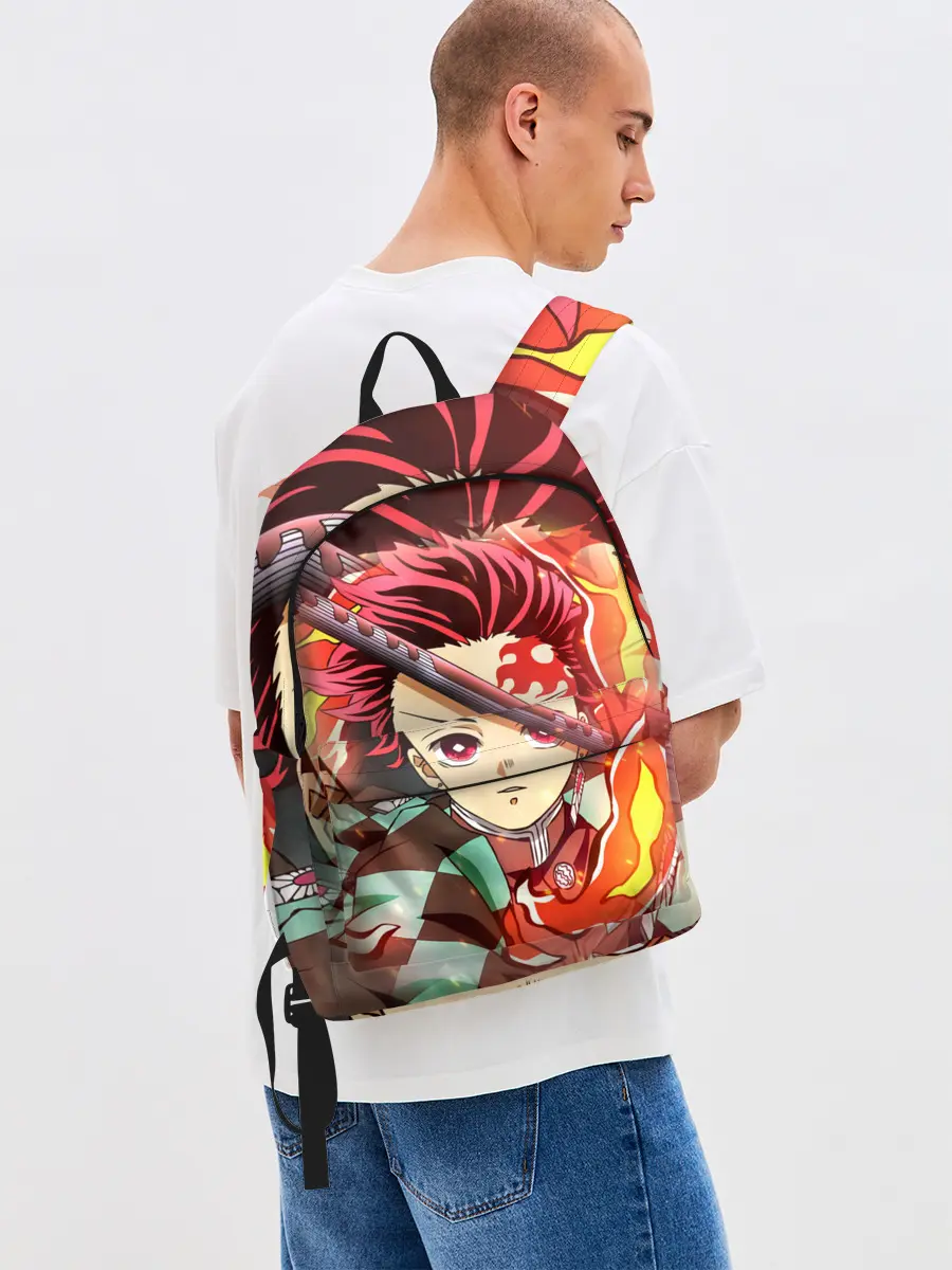 Рюкзак джинсовый / КЛИНОК РАССЕКАЮЩИЙ ДЕМОНОВ