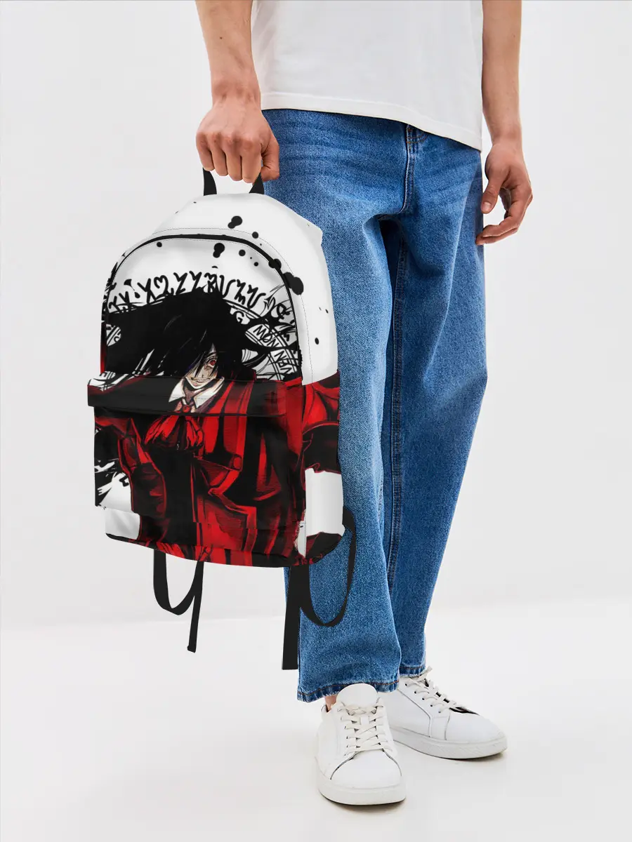 Рюкзак джинсовый / Алукард на белом фоне