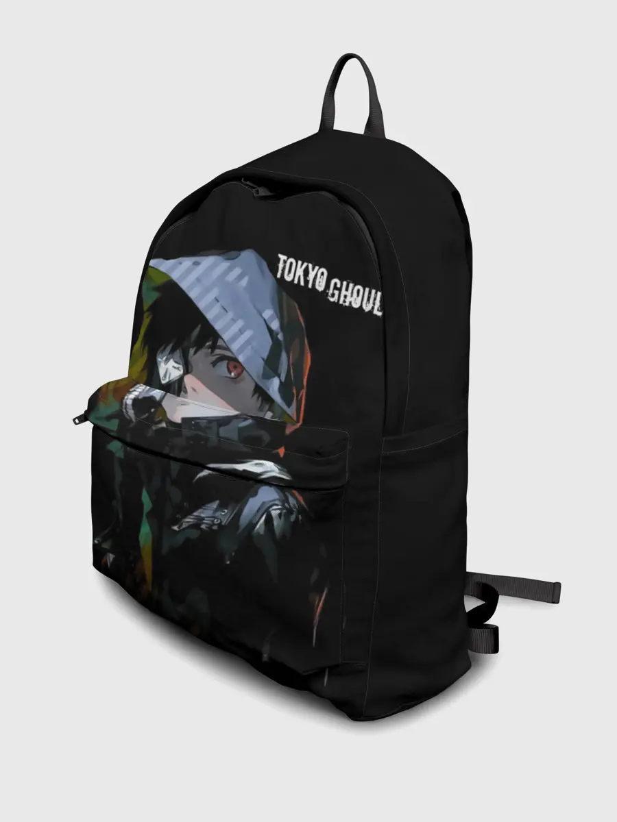 Рюкзак джинсовый / Канеки Кен с капюшоном